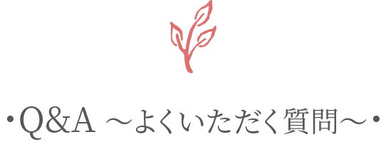 Q&A~よくいただく質問~
